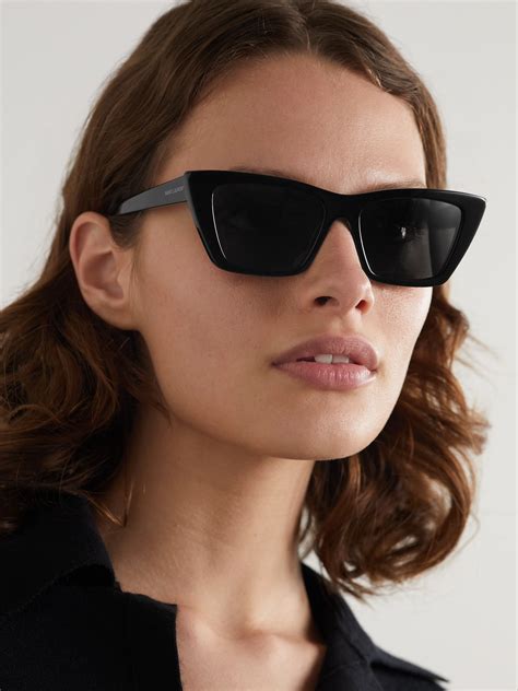 ysl black cat eye sunglasses|square cat eye sunglasses ysl.